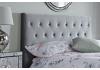 5ft King Size Cologne - Grey fabric upholstered button back bed frame 4